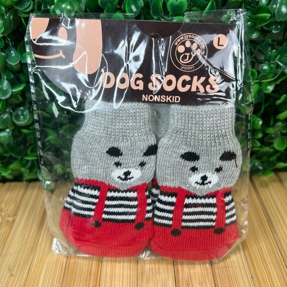 NWT Joyspet 5 Set of 4 pc Dog Socks Sz Large Nonskid Prevent Feet Burn - Picture 2 of 8